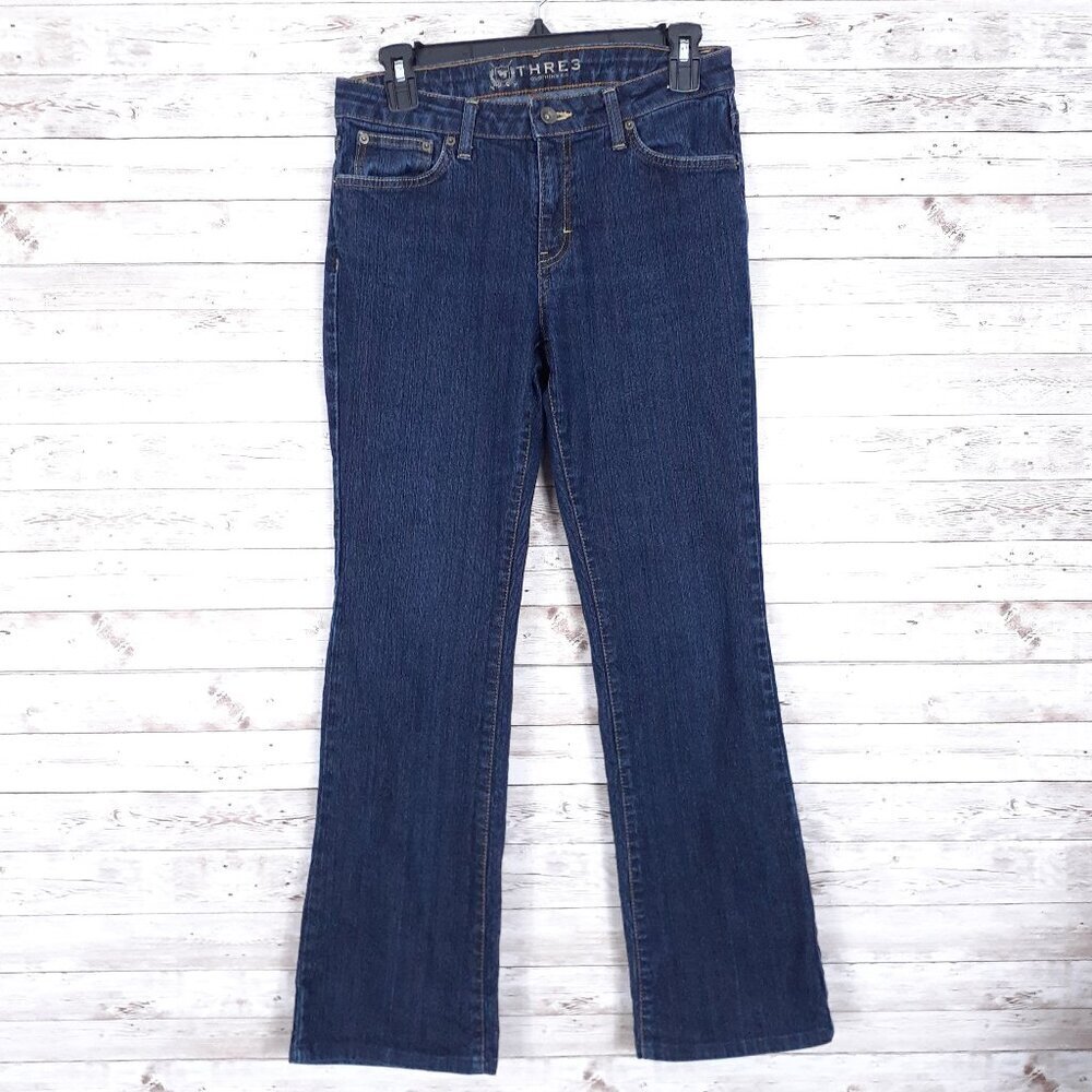 Thre3 Womens Bootcut Jeans Size 6 Dark Wash Embroidered Pockets 373